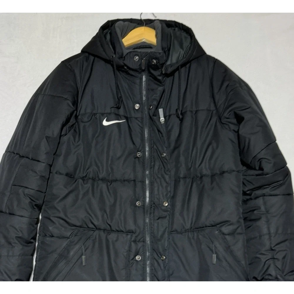 Nike Alliance II Training Parka Mens Small Black Storm Fit Puffer Coat Hooded